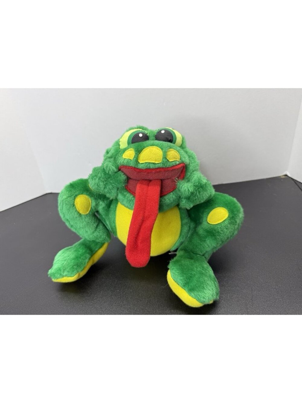Ace Play By Play Frog Plush Frog 8” Vintage Sticking Out Tongue 1980s